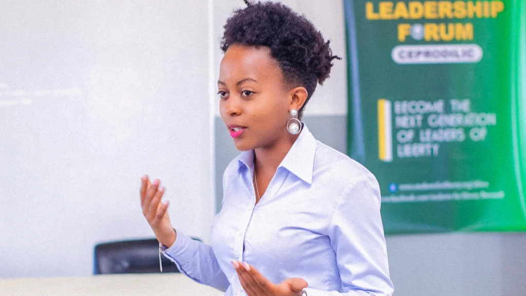 Female African student speaking