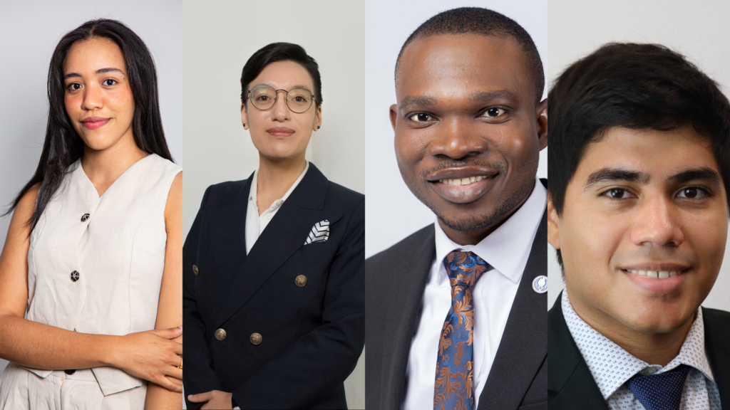 From left to right: Oriana Aranguren, Soledad Castillo Jara, Olufemi Ogunjobi, Oswaldo Silva.